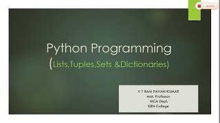 Python Lists to Dictionaries [upl. by Gove]