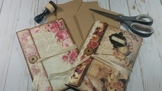 Part 1 Making an Envelope Journal Junk Journal Booklet Folio Tutorial [upl. by Nicolau]