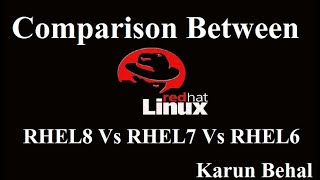 Comparison Between RHEL 8 Vs RHEL7 Vs RHEL6English By Karun Behal [upl. by Revlis]