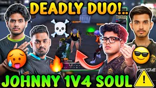 🇮🇳 JONATHAN SOLO 1V4 IQOO SOUL 🤫😎 ADMINO JONATHAN DEADLY DUO ☠️  GODL [upl. by Chill]