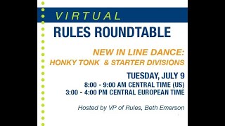 UCWDC Virtual Rules Roundtable  New in Line Dance [upl. by Beauvais]