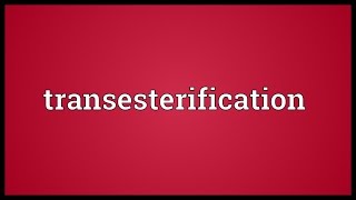 Transesterification Meaning [upl. by Philo]