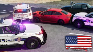 American Police Chases 17  BeamNG drive [upl. by Panchito]