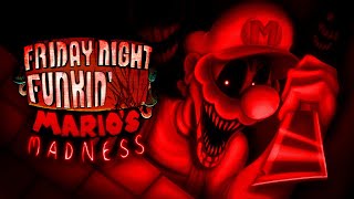 FNF Mario’s Madness V2 Paranoia Gacha Visualizer TW Mild Epilepsy Disturbing Imagery [upl. by Auhel]