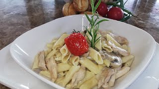 Tavuklu Mantarlı Kremalı Penne MakarnaKremalı Makarna Nasıl Yapılır [upl. by Merce]