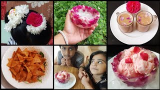 Fun Vlog  Making Customized ice bowl  Rose Milk Ice cream  Rose Tea  Nachos Recipe  Rainy Day [upl. by Aldora578]