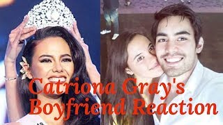 Catriona Grays boyfriend Clint Bondad Live Reaction to her Winning Moment [upl. by Ssitnerp]