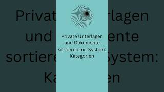 Private Unterlagen sortieren mit System Kategorien [upl. by Renrut]