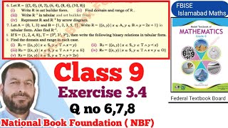 Class 9 Exercise 34 NBF Maths Ex 34 Class 9th federal board FBISE Math national Book foundation [upl. by Greenes]