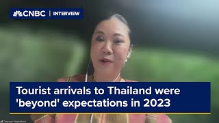 Tourist arrivals to Thailand were beyond expectations in 2023 says tourism body [upl. by Tamarra]