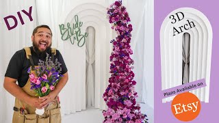 DIY 3D Arch Backdrop for Bridal Showers Weddings Birthdays [upl. by Jaret]