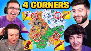 The 4 CORNER ALL EXOTICS Challenge in Fortnite Chapter 4 [upl. by Anirehtak]