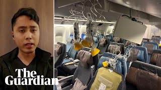 Going completely horizontal passengers on Singapore Airlines flight hit by turbulence [upl. by Bywaters294]