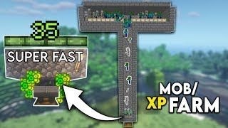 Easiest Mob XP Farm for Minecraft Bedrock 120 No Spawner [upl. by Chancelor226]