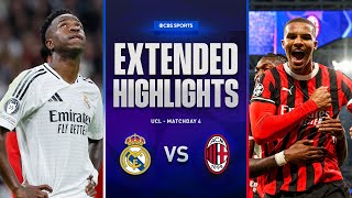 Real Madrid vs AC Milan Extended Highlights  UCL League Phase MD 4  CBS Sports Golazo [upl. by Kosel275]