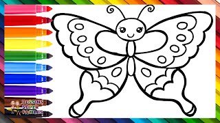 Comment Dessiner Un Papillon 🦋 Dessin Et Coloriage Dun Mignon Papillon 🌈 Dessins Pour Les Enfants [upl. by Perlie87]