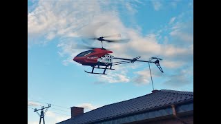 Duży helikopter RC zdalnie sterowany Gigant 72 cm w trakcie pierwszego lotu i lądowania TEST [upl. by Annala]