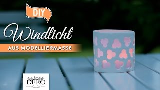 DIY Windlicht aus Modelliermasse selber machen How to Deko Kitchen [upl. by Danzig]