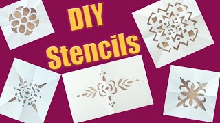 5 DIY Stencils New DesignsHow to Make Stencils at Home lHandmade Stencils For Craft PaperStencils [upl. by Maleeny]