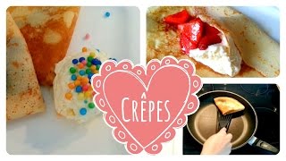 CREPES selber machen  REZEPT perfekter amp einfacher Teig  in der Pfanne  Nutella amp Eis  CUISINI [upl. by Aneed]