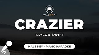 Crazier  Taylor Swift Male Key  Piano Karaoke [upl. by Idid]