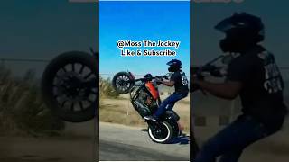 Rare Harley 100th Anniversary Dyna stand up ￼Wheelie Moss The Jockey bikelife biker viral wow [upl. by Eliason730]