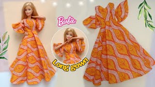 Making beautiful doll long frock doll dress making easy diy Barbie clothesADoll designer❤️ [upl. by Beaumont]