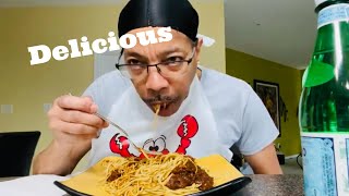 Edamame Pasta Topped withBloveslife Spicy Smackalicious Sauce Mukbang mukbang vegan eatingshow [upl. by Berky]