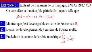 Séries de Fourier Exercice corrigé [upl. by Thurston]