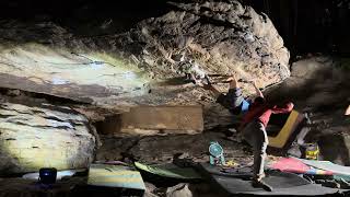 New River Gorge Bouldering  Interp and Campground Boulders  Memorabilia V10 [upl. by Melvena]