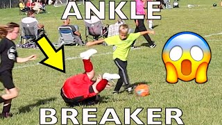 SMALLEST PLAYER ANKLE BREAKS BIGGEST KID AT SOCCER GAME and SCORES 4 GOALS ⚽️ [upl. by Yuzik]