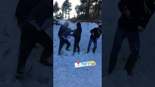 Shimla❤️🥳kufri comedy shortsvedio trendingshorts shortsfeed snowfall masti friendship [upl. by Witha781]