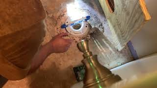 Fixing a toilet flange on a concrete slab [upl. by Randee]