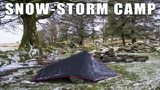 Solo Camp on Dartmoor with SnowStorm [upl. by Havelock]