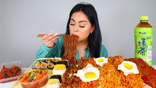 Trying ALL SAMYANG NOODLES Flavors MUKBANG EXTRA SPICY NOODLES [upl. by Anatnas]