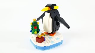 LEGO Seasonal 40498 Christmas Penguin Speed Build [upl. by Ranit273]