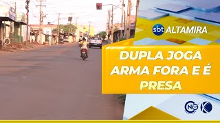 Após tentar se desfazer de arma dupla é presa em Altamira PA  SBT Altamira [upl. by Sajovich]