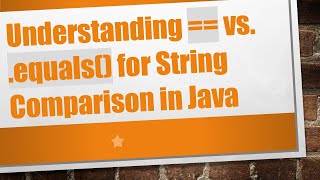 Understanding  vs equals for String Comparison in Java [upl. by Anasus]