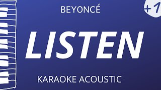 Listen  Beyoncé Acoustic Karaoke Higher Key [upl. by Inamik]