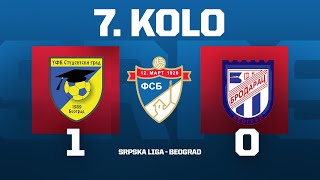 STUDENTSKI GRAD  BRODARAC Srpska Liga Beograd 7 KOLO [upl. by Nahgrom]