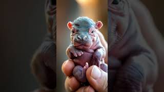 Tiny hippo big wonder 🦛✨ BabyHippo WildlifeMiracle TinyTusks [upl. by Treblihp]