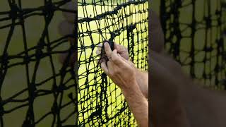 Baseball Practice With Our Pitching Machine Protective Square Screen battingpractice battingcages [upl. by Herates]