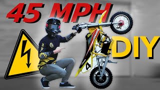 How I built a 45 MPH electric pit bike  Razor MX650 72v Upgrade [upl. by Rasmussen]