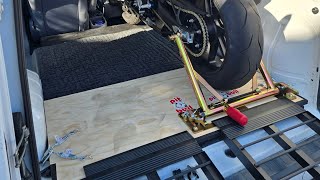 Motorcycle Van Setup  2010 Ford Transit Connect amp Pitbull Trailer Restraint System [upl. by Aseuqram]