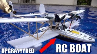 FLYING Walmart RC boat MODS [upl. by Llenrod]