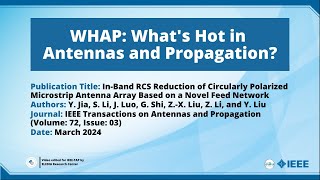 InBand RCS Reduction of Circularly Polarized Microstrip Antenna Array Based on a Novel Feed Network [upl. by Hsaka391]