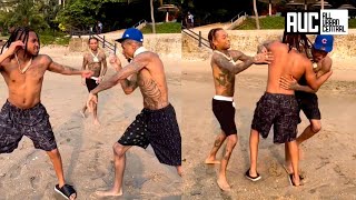 Blueface Throws Hands with DDG Swae Lee Tries To Break It Up [upl. by Haidebez805]