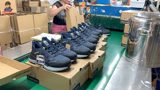 Shoe factory producing sturdy and durable hiking shoes Mountaineering shoes factory [upl. by Bilat]