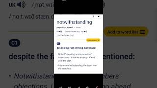 notwithstanding meaning  meaning of notwithstanding  legalenglish englishvocabulary law [upl. by Dirtsa]