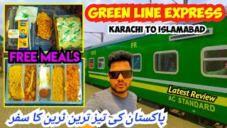 Green Line Express Premium Train Review  Fastest Travel in AC Standard from Karachi to Lahore [upl. by Rednasyl]